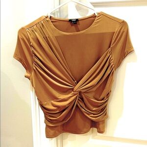 Express Brown Draped Blouse